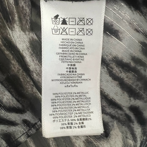 MICHAEL Michael Kors Black and Gray Sheer Leopard Print Button Down - Picture 6 of 7